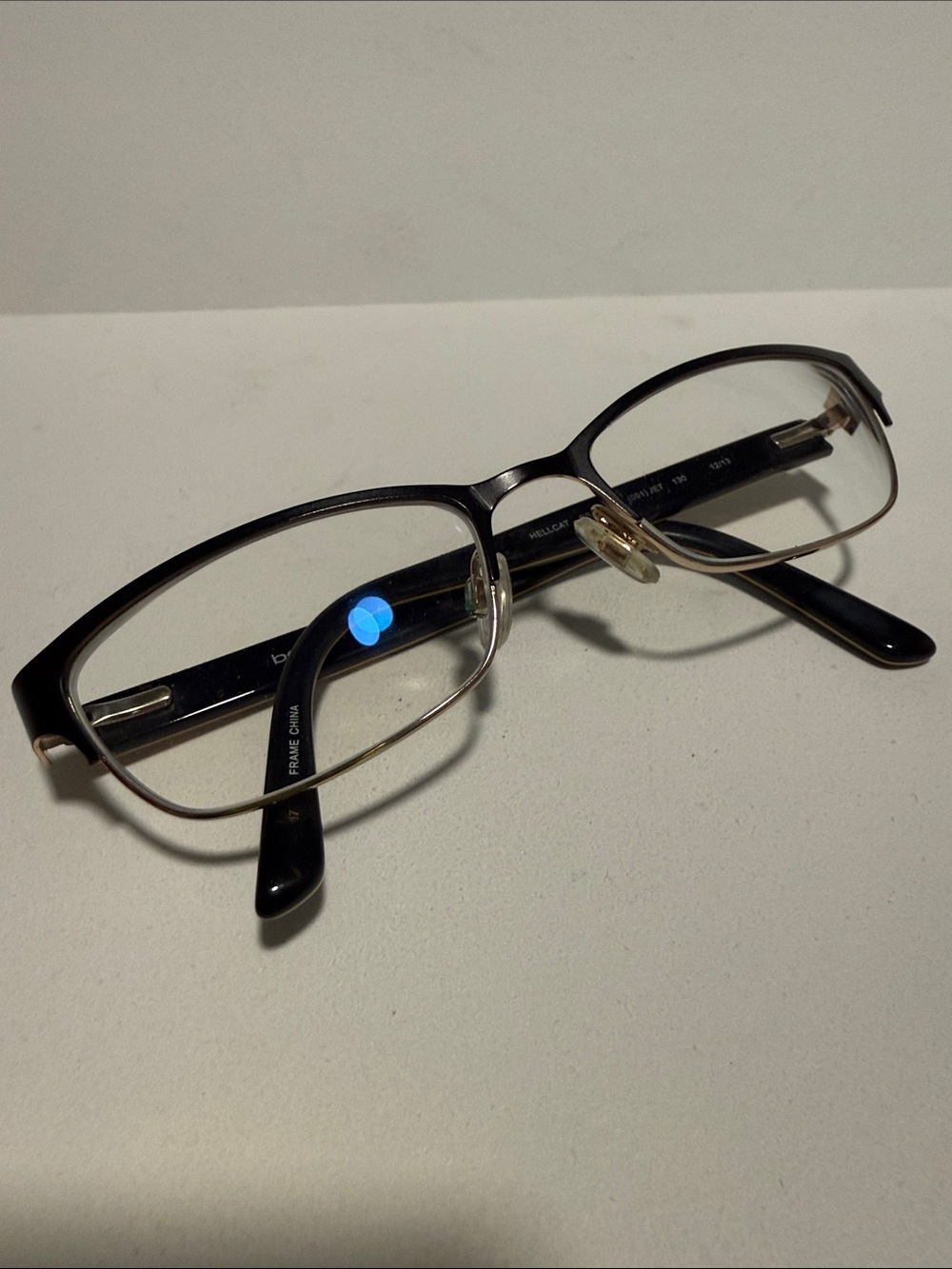 Classic Rectangular Metal-Rim Eyeglasses in Black and Silver